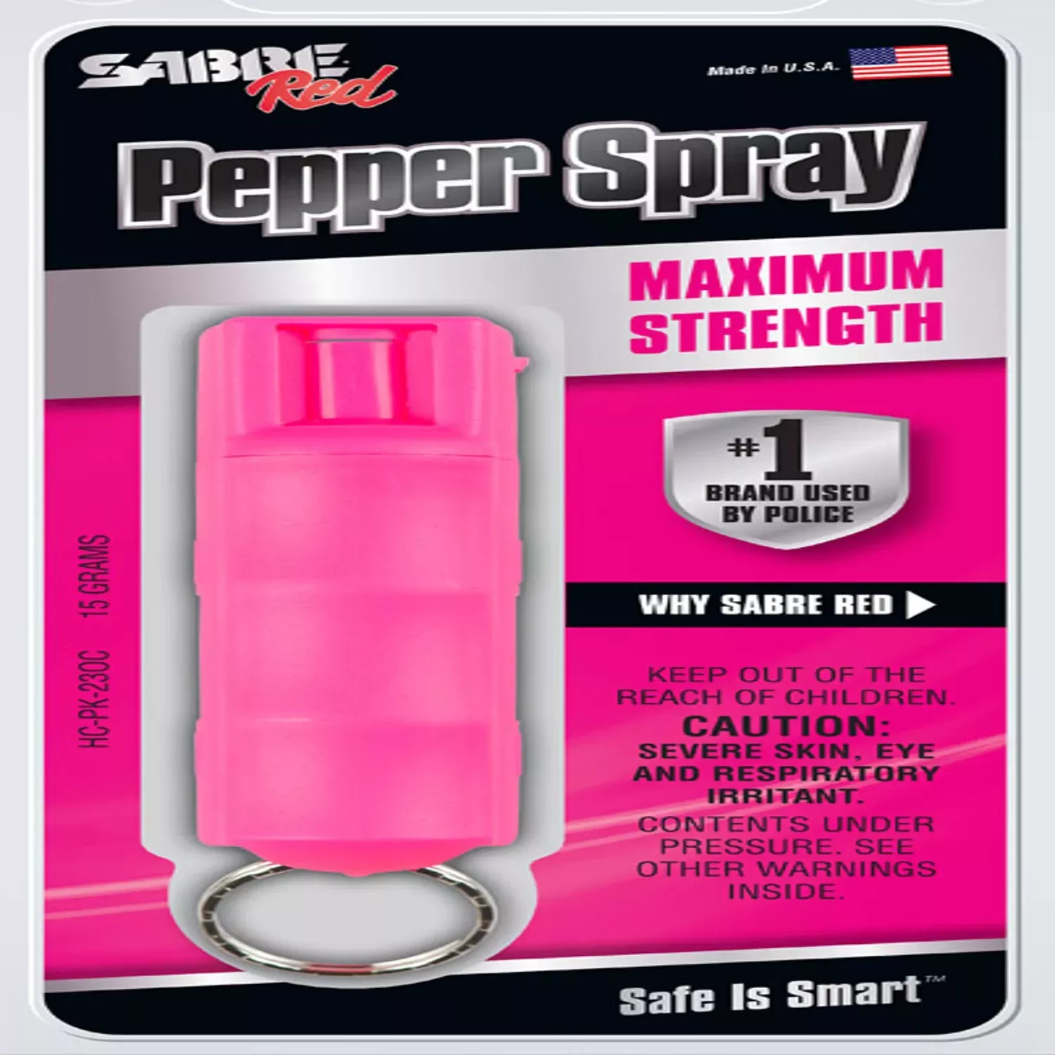 0.50 Oz. Pink Pepper Spray With Finger Grip And Key Ring