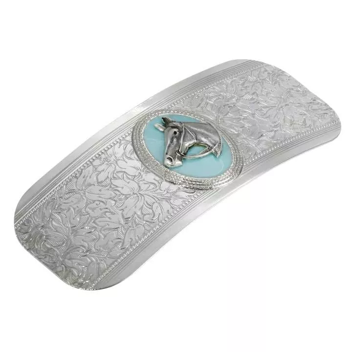 1928 Jewelry Turquoise Enamel Horse Head Barrette