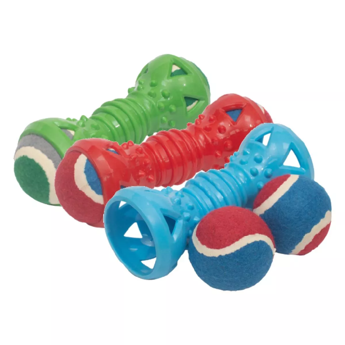 2-Ball Dumbbell Dog Toy – Interactive Fetch & Chew with Detachable Balls | Durable Training Toy for Active Dogs