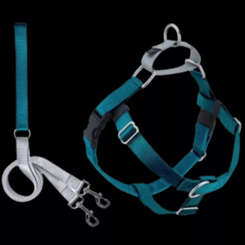 2 Hounds Design Freedom No-Pull Dog Harness With Leash Teal
