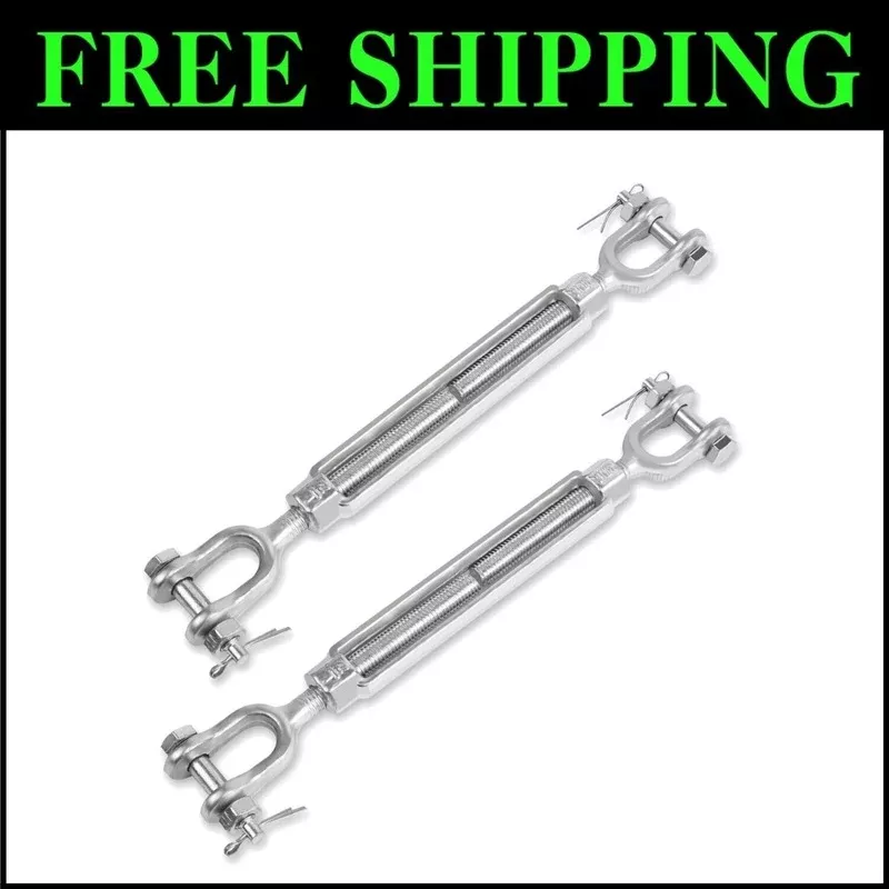 2-Pack Heavy Duty Turnbuckle 5/8″ x 9″ – 3500 lbs Load Limit, Weather Resistant | Best Sellers
