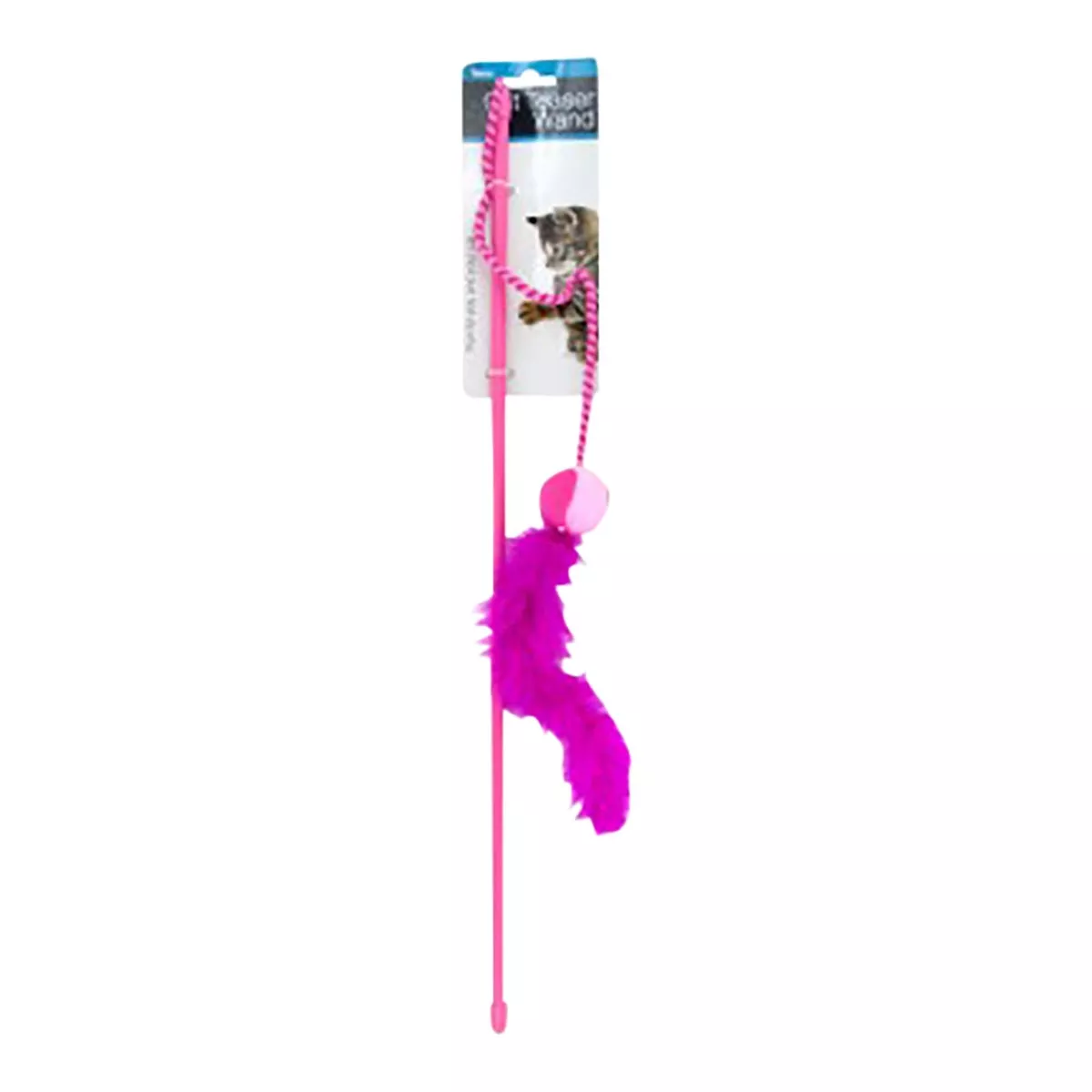22" Feather Wand Cat Toy, Assorted Colors