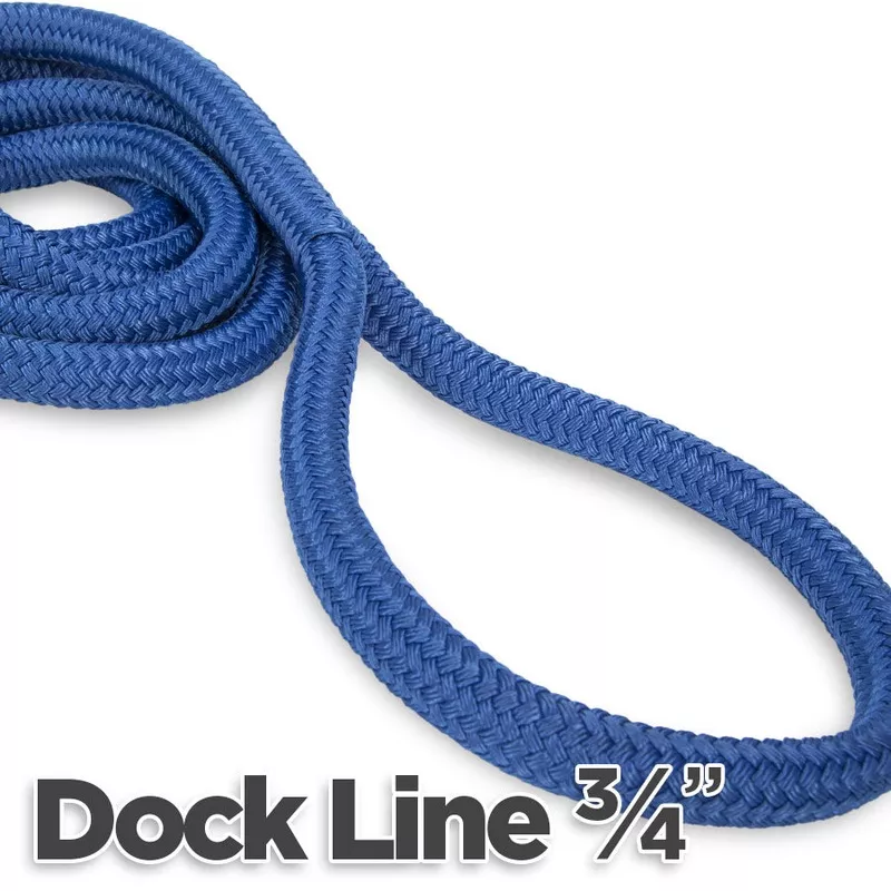 3/4″ Double Braid Dock Line – Premade White