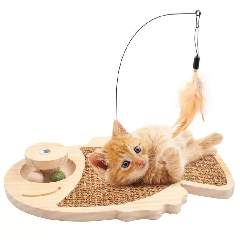 3 in 1 Scratching Board For Cat Beige