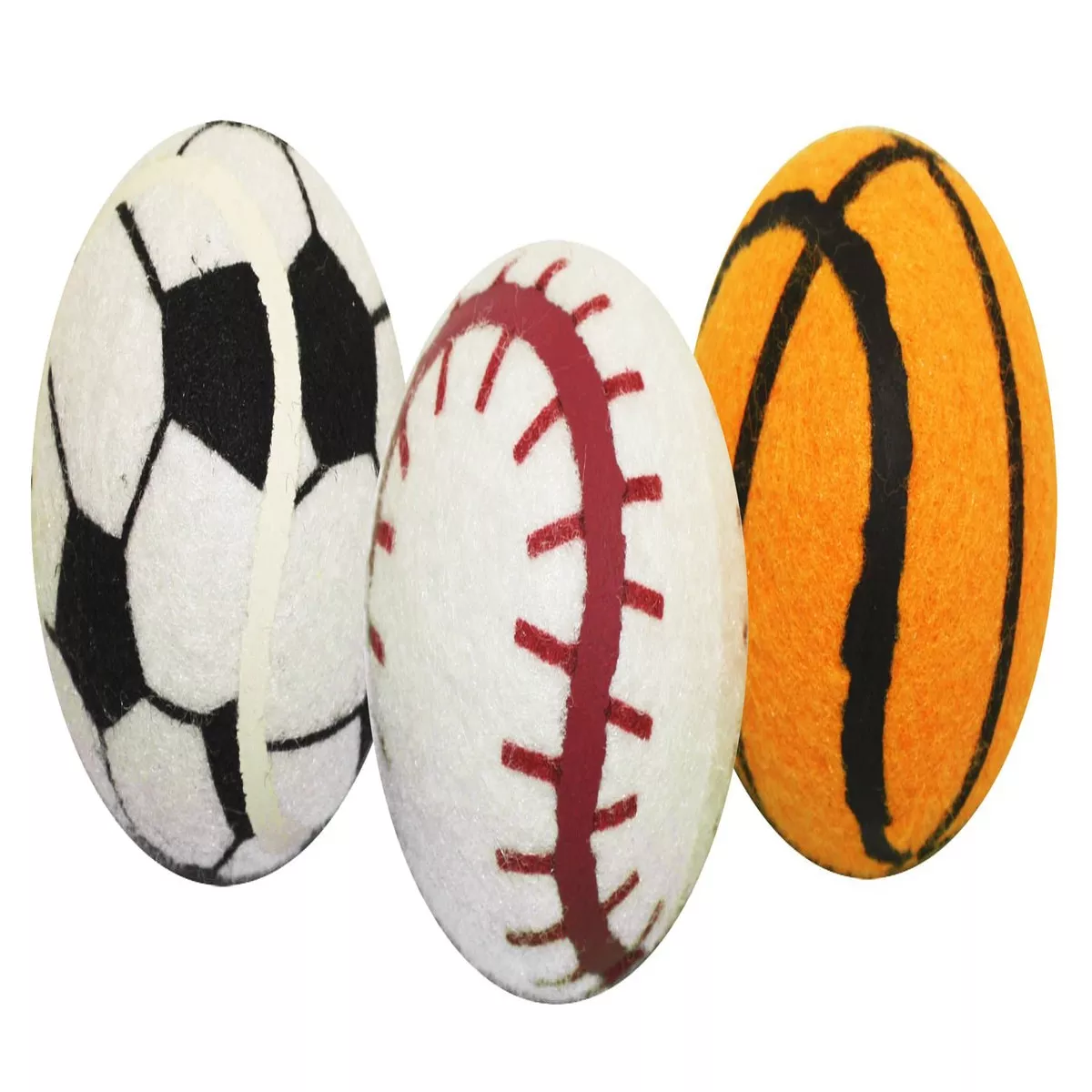 3-Pack Tennis Sports Balls, 2.5", Assorted