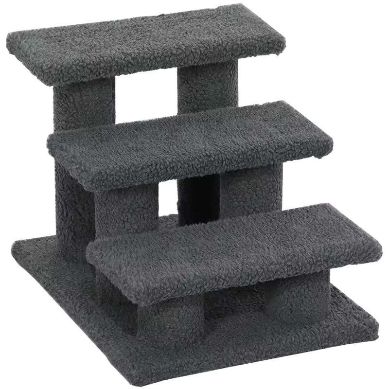 3 Tier Pet Stairs, Dog Cat Step, Scratch Post Furniture, Dark Grey