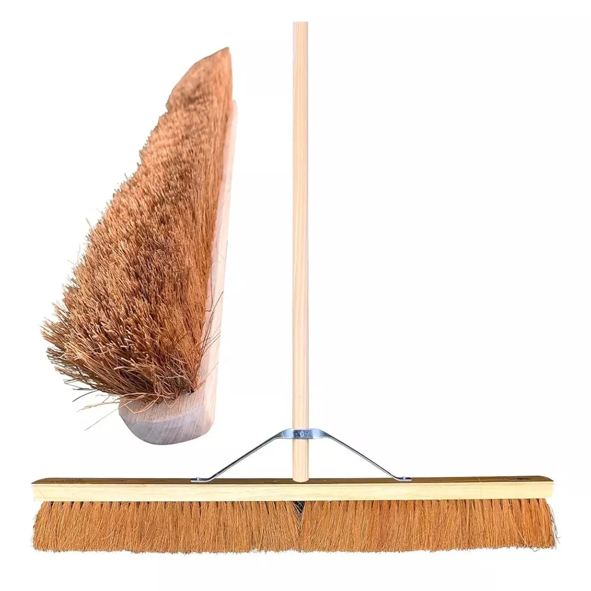 36 Soft Broom Outdoor Yard Brush with Natural Soft Coco Bristle Brush