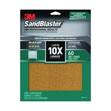 3M Sandblaster 60 Grit Sandpaper – 9″ X 11″