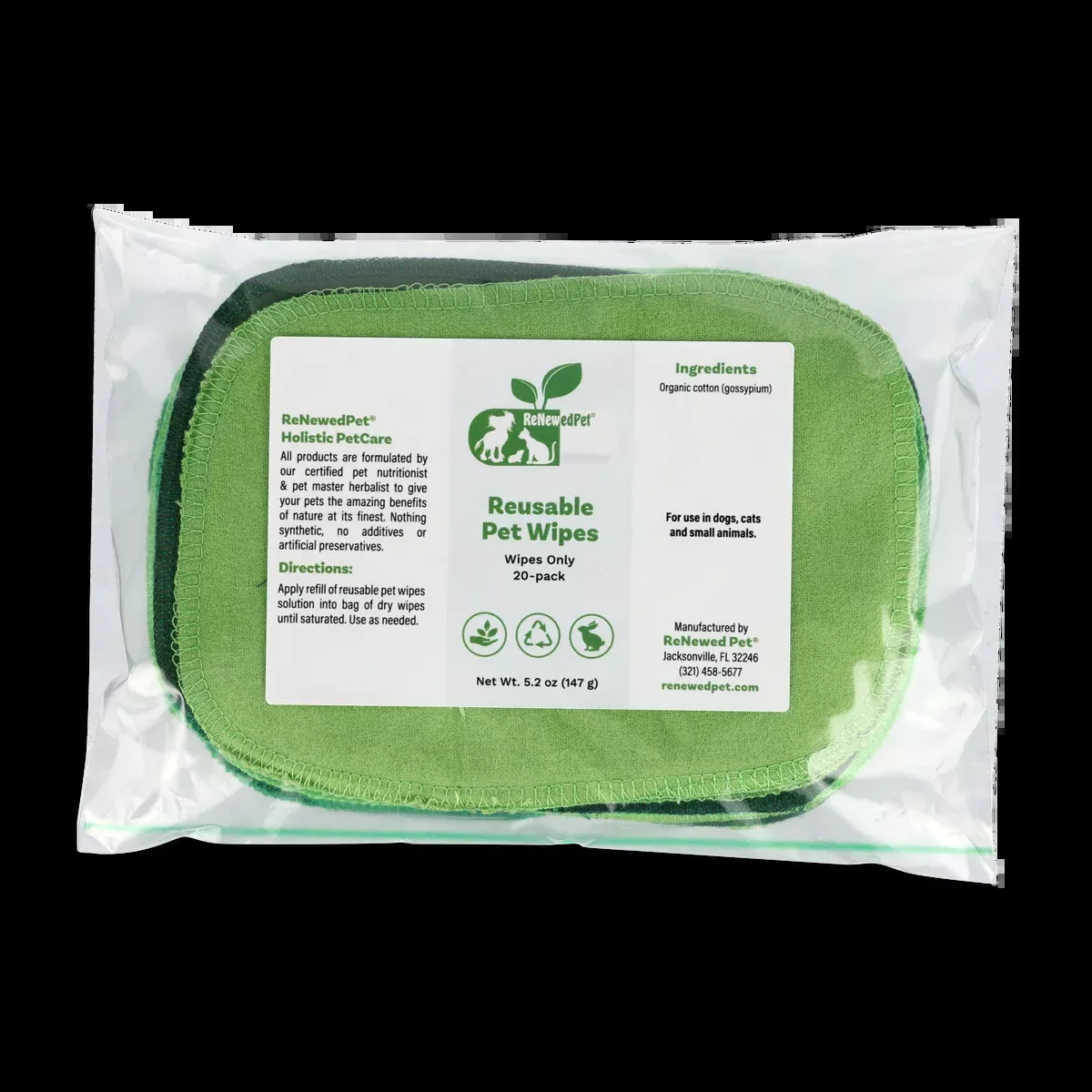 4-ALL PETS REUSABLE PET WIPES *Wipes ONLY*
