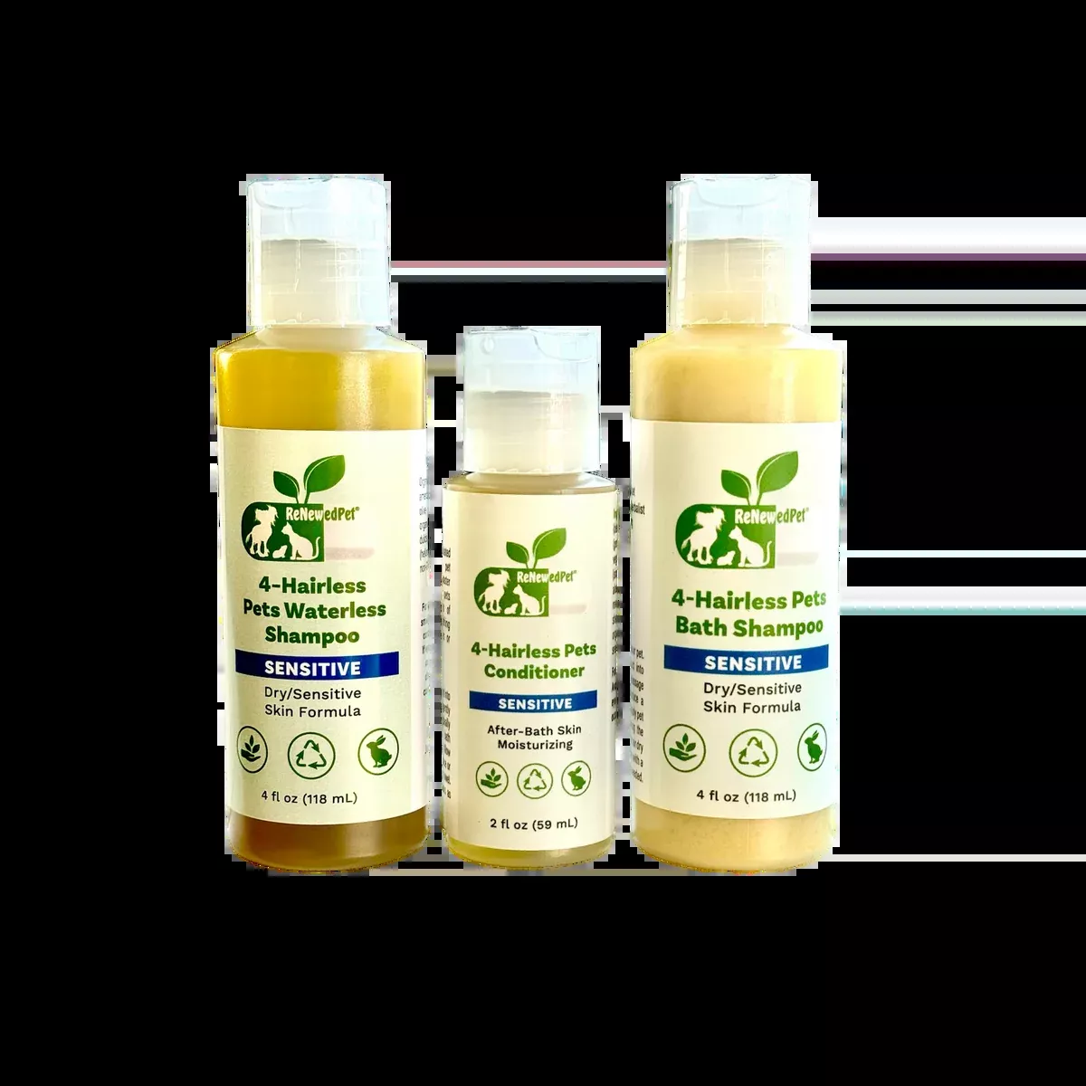 4-HAIRLESS PETS SENSITIVE SHAMPOO, WATERLESS & CONDITIONER KIT