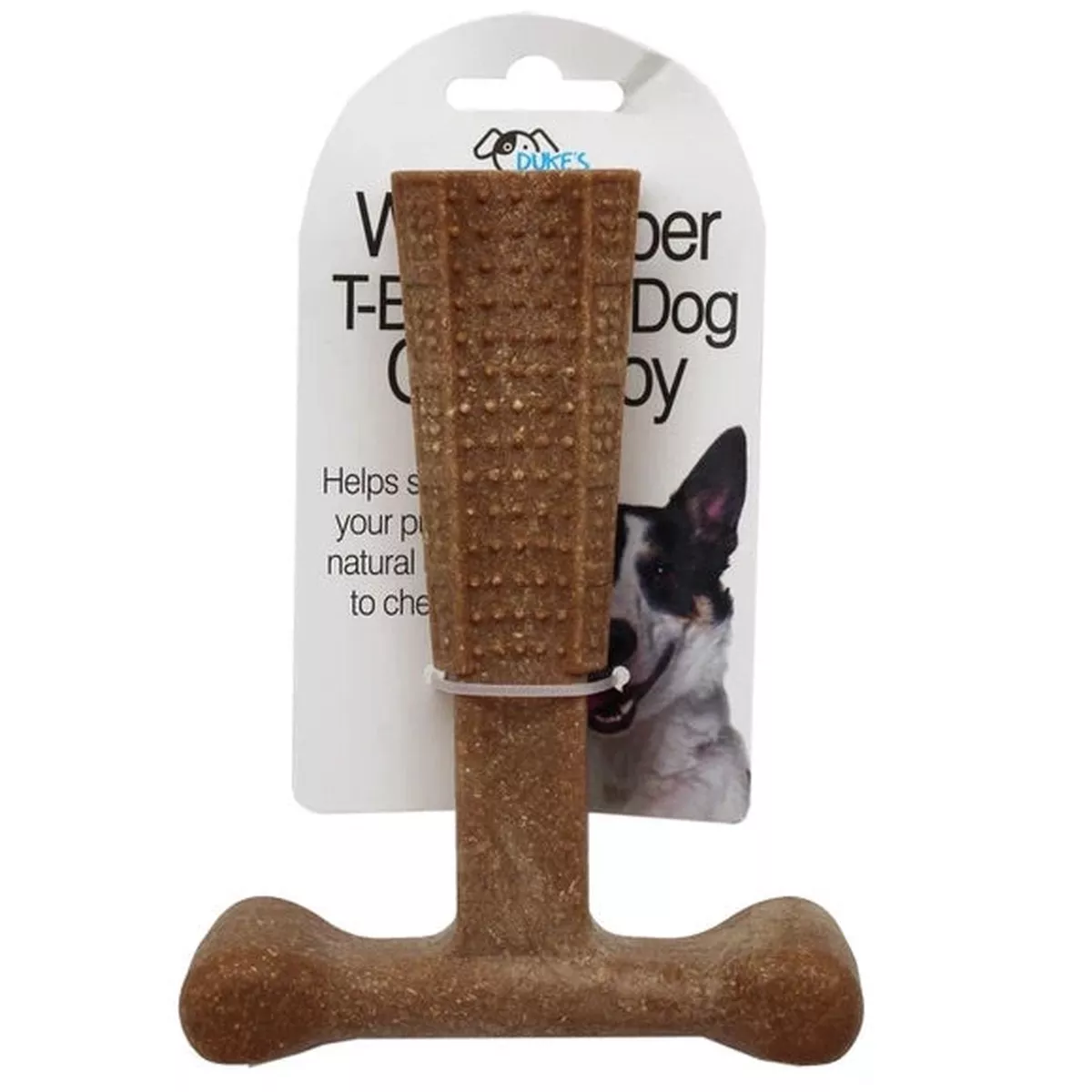 5.75" Natural Wood Fiber T-Bone Dental Dog Chew Toy