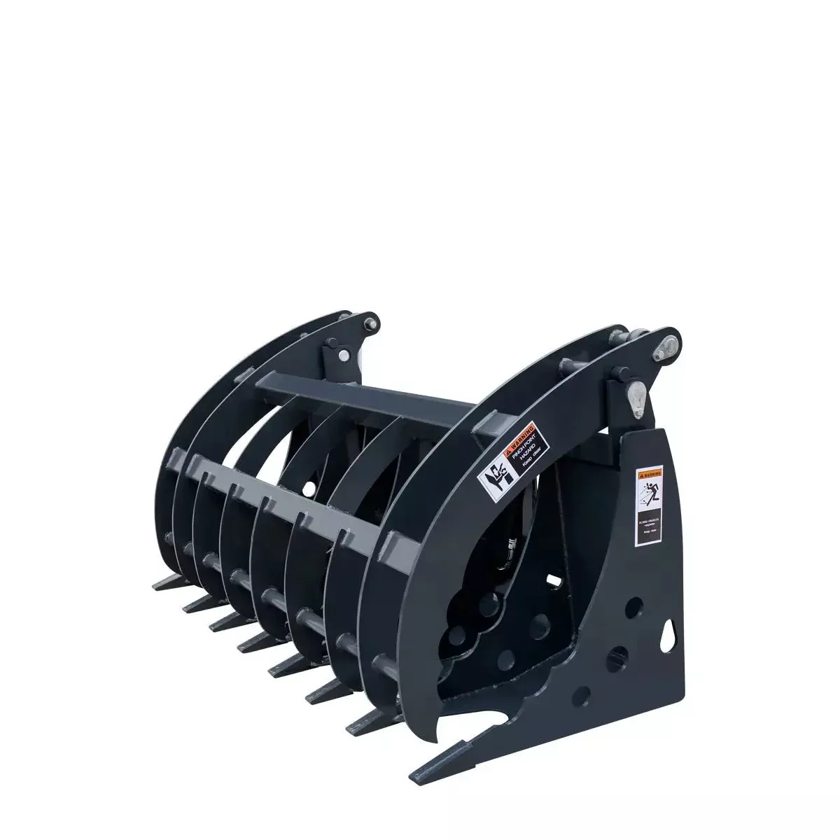 72″ Skid Steer Root Rake Clamshell Grapple, Universal Mount, 54″ Jaw Opening, 3000 lb Weight Capacity, TMG-SRR75
