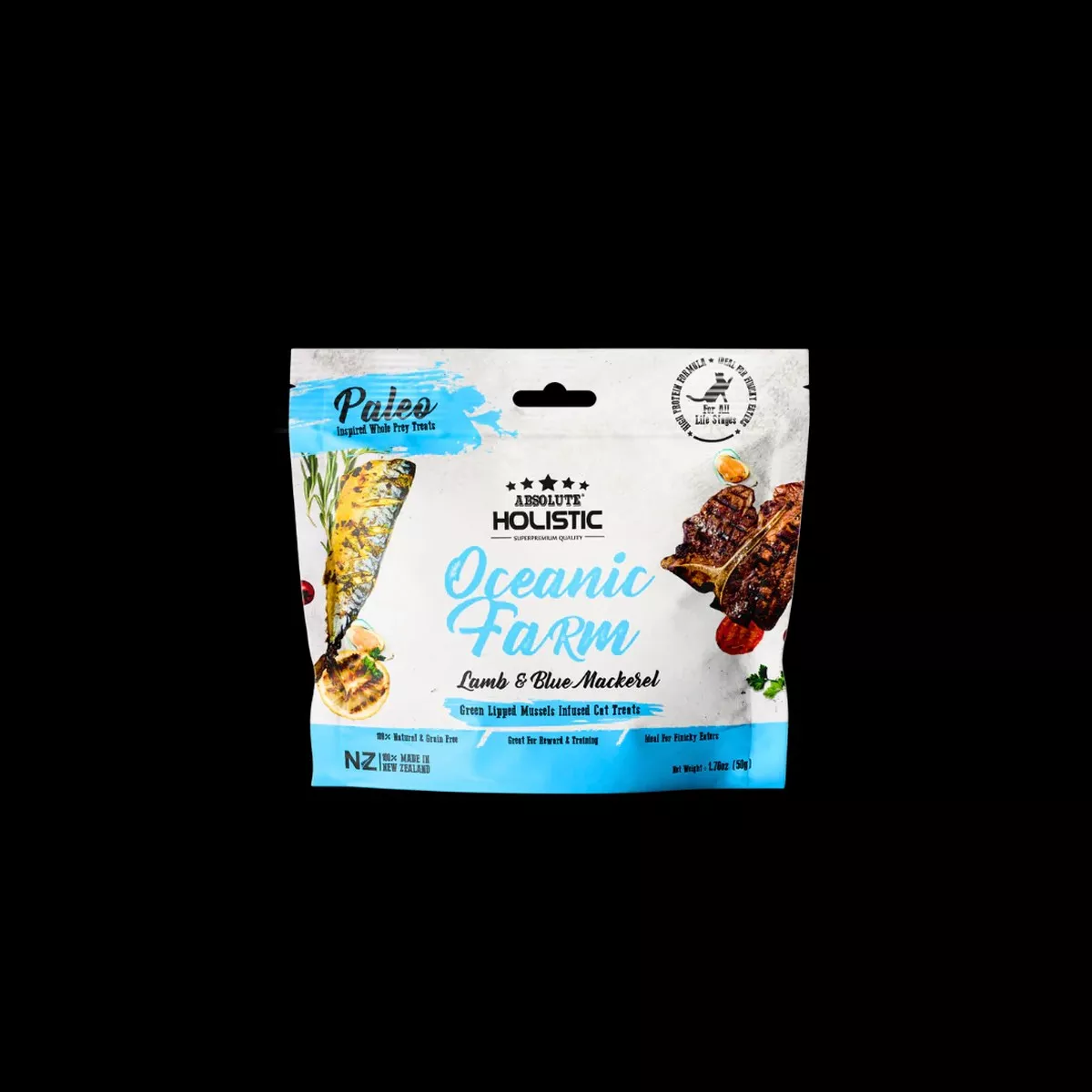 Absolute Holistic Air Dried Cat Treats | Lamb & Blue Mackerel 50g