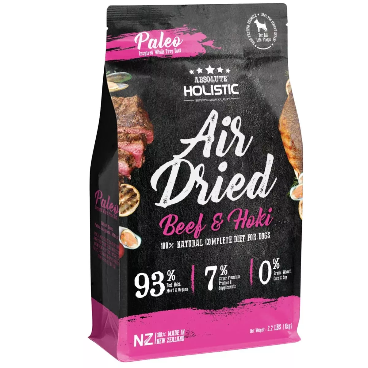 Absolute Holistic Air Dried Dog Food | Beef and Hoki 1Kg