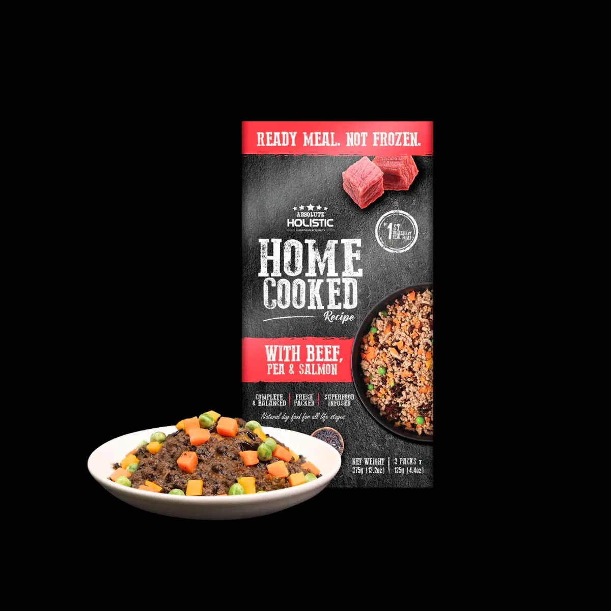 Absolute Holistic Dog Food Home Cooked Recipe | Beef, Peas & Salmon