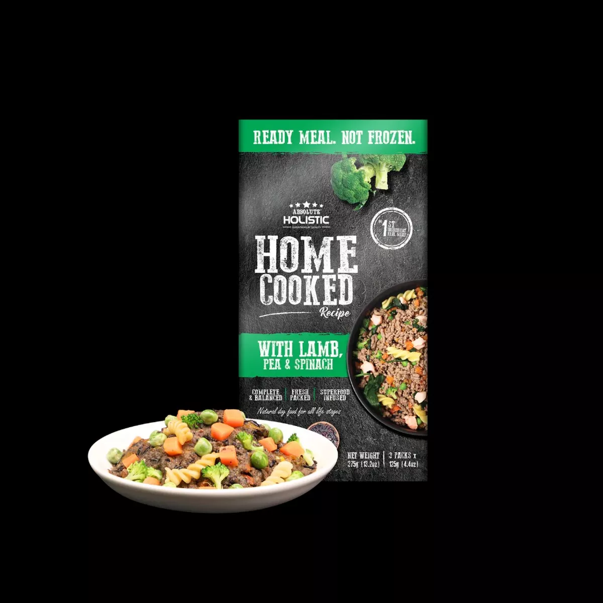 Absolute Holistic Dog Food Home Cooked Recipe | Lamb, Peas & Spinach