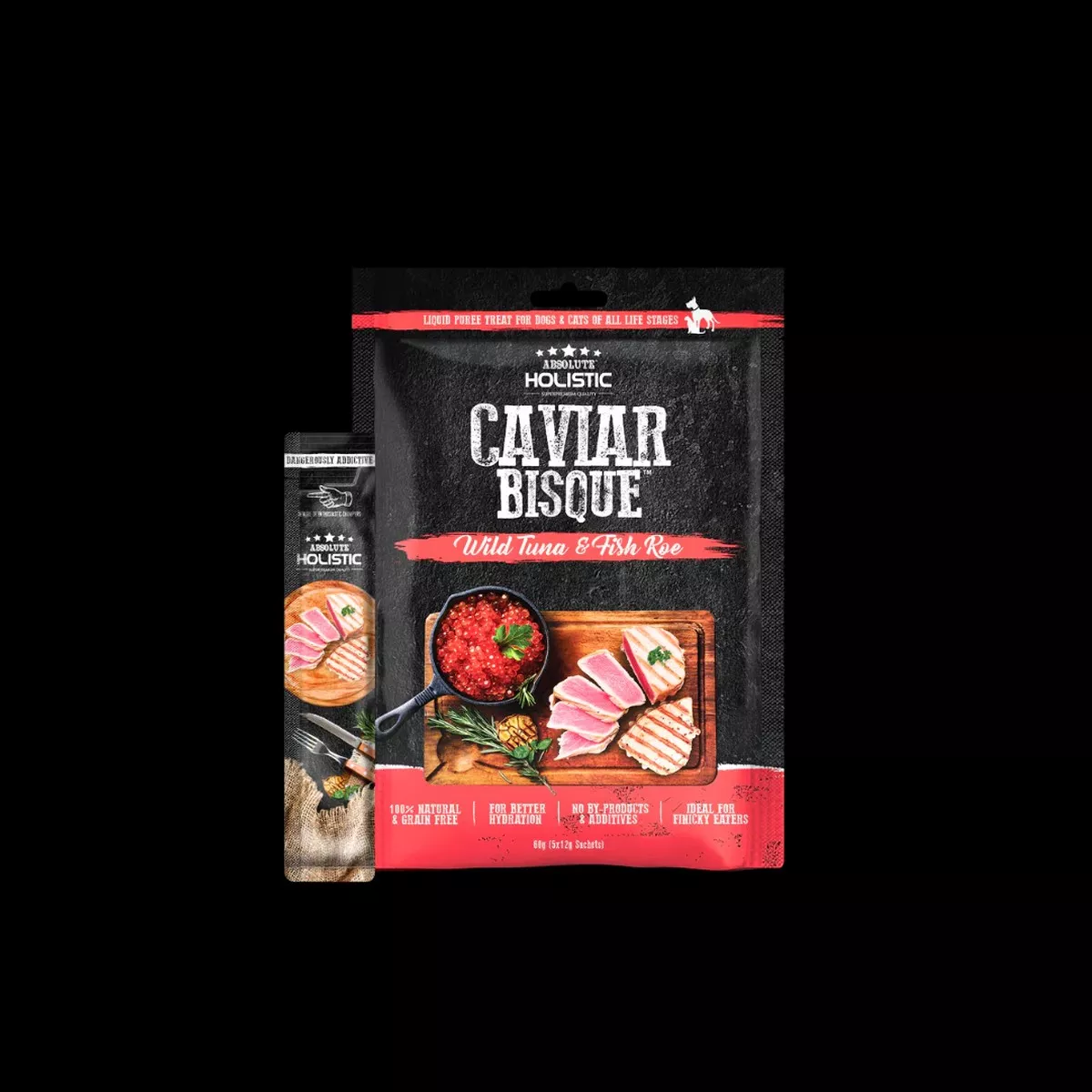Absolute Holistic Liquid Bisque Treats For Cats & Dogs | Tuna & Fish Roe 12g x 5