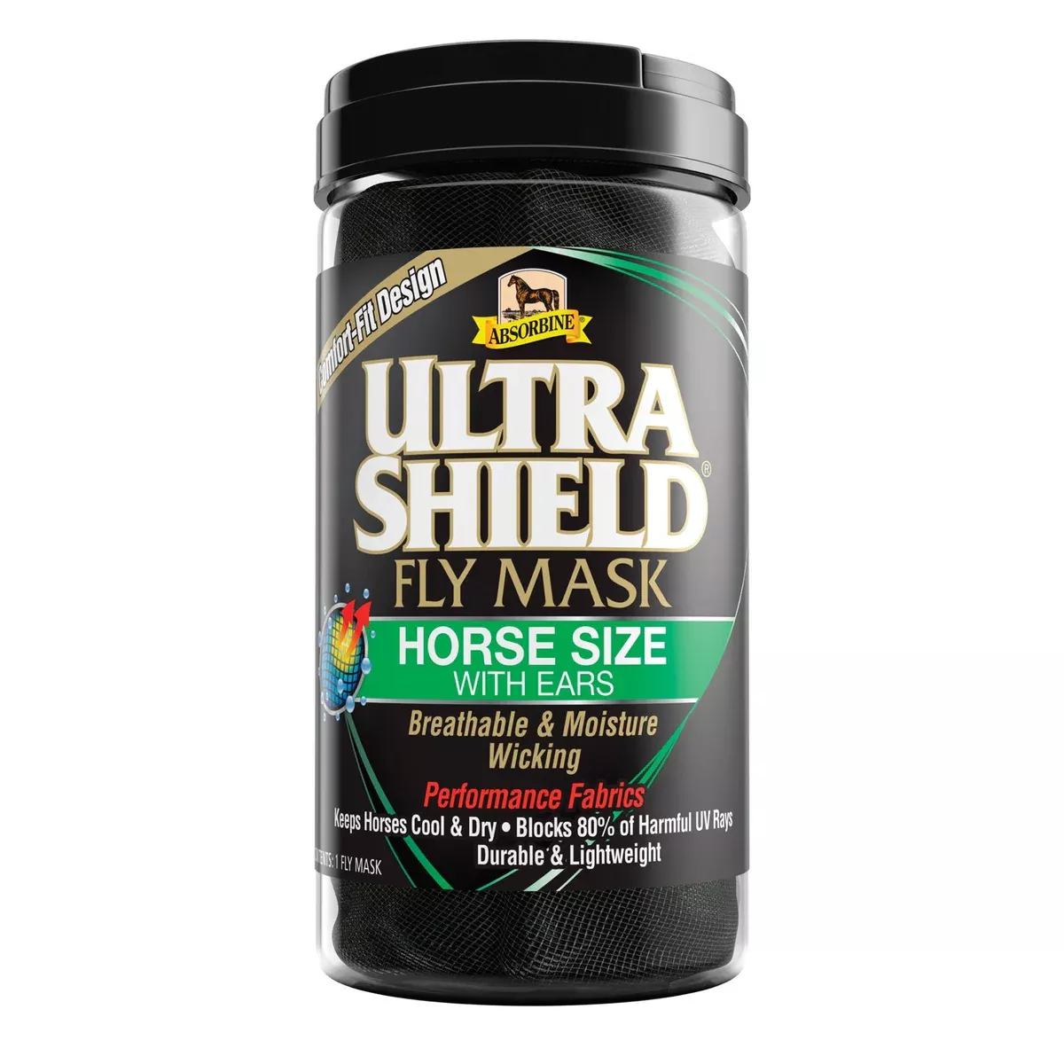 Absorbine UltraShield Fly Mask – Horse with Ear Coverage