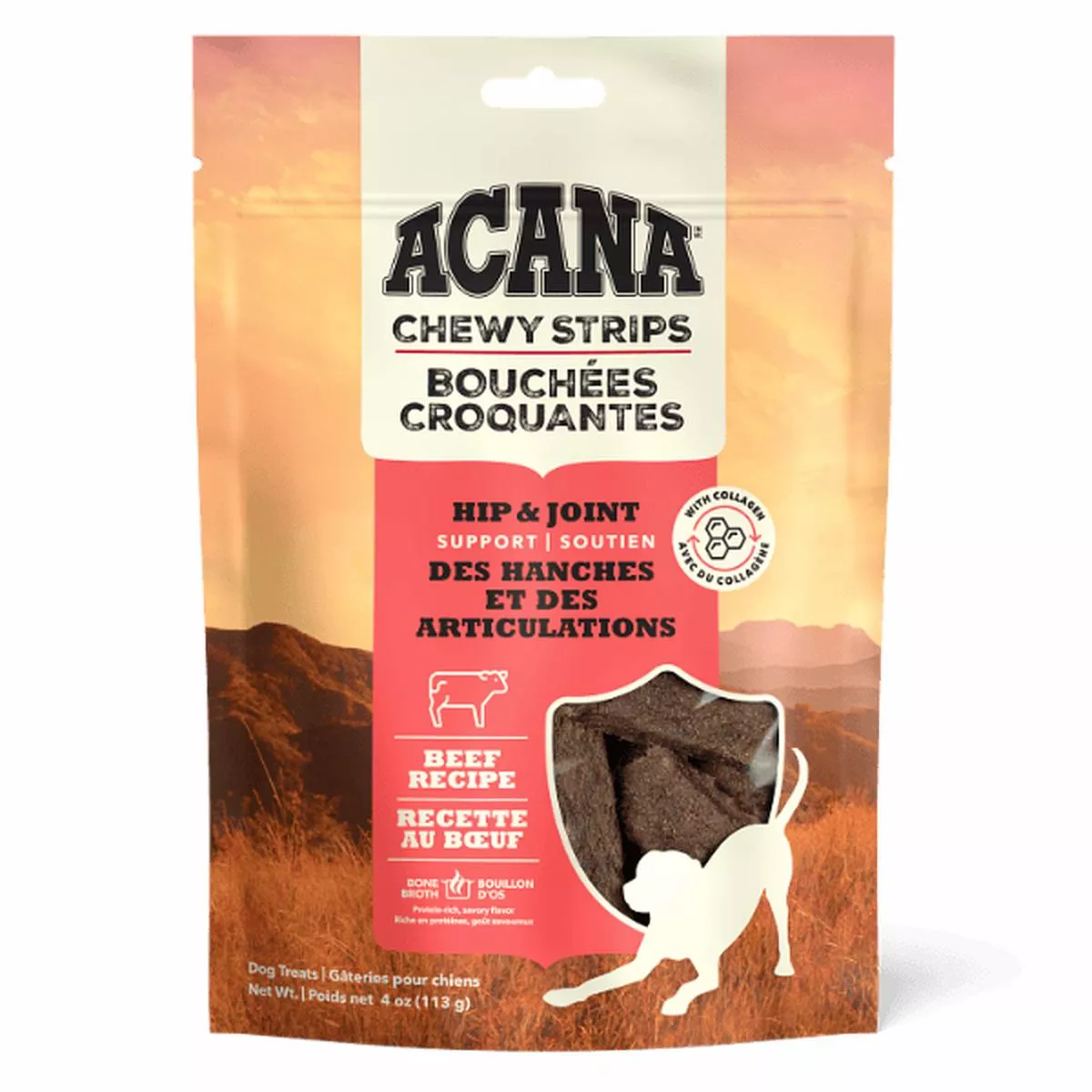 Acana Chewy Strips Dog Treats - Hip & Joint Support Beef Recipe