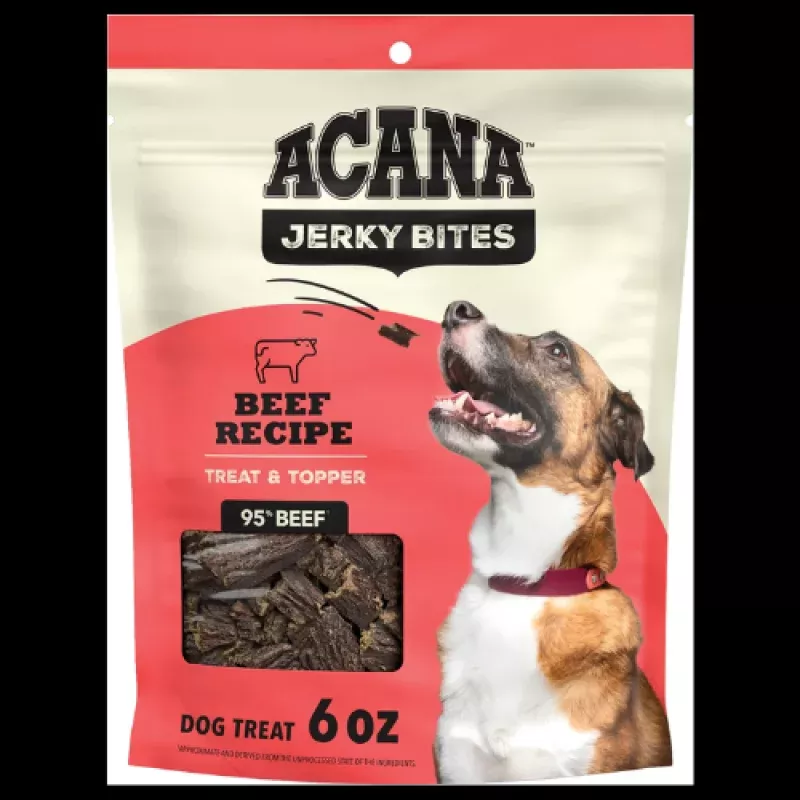 ACANA Jerky Bites Red Meat Flavor Grain-Free High-Protein Dog Treats, 6-oz bag