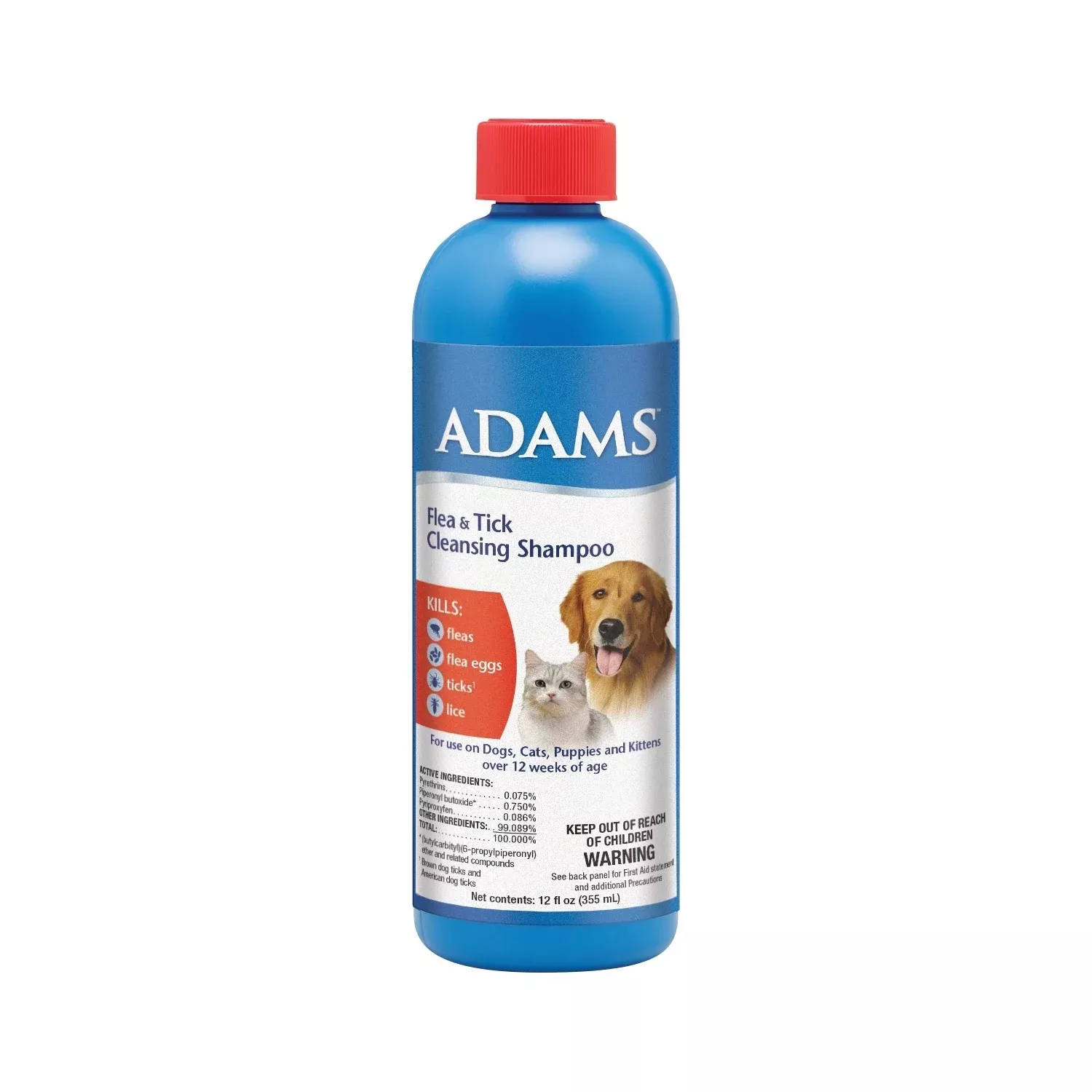 Adams Flea and Tick Cleansing Shampoo for Cats and Dogs