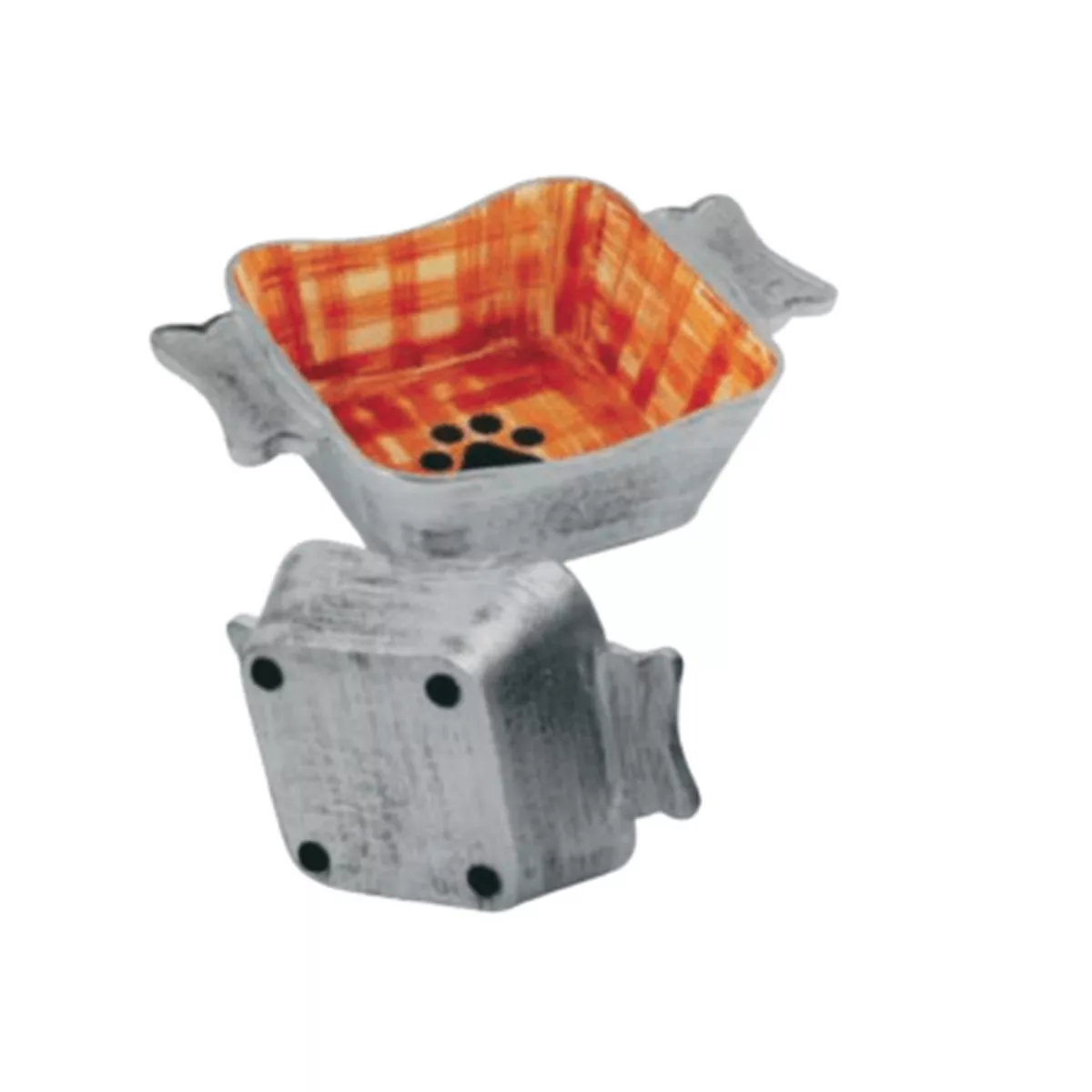 Advance Pet Heavy Duty Square Dog Bowl with Bone Handle