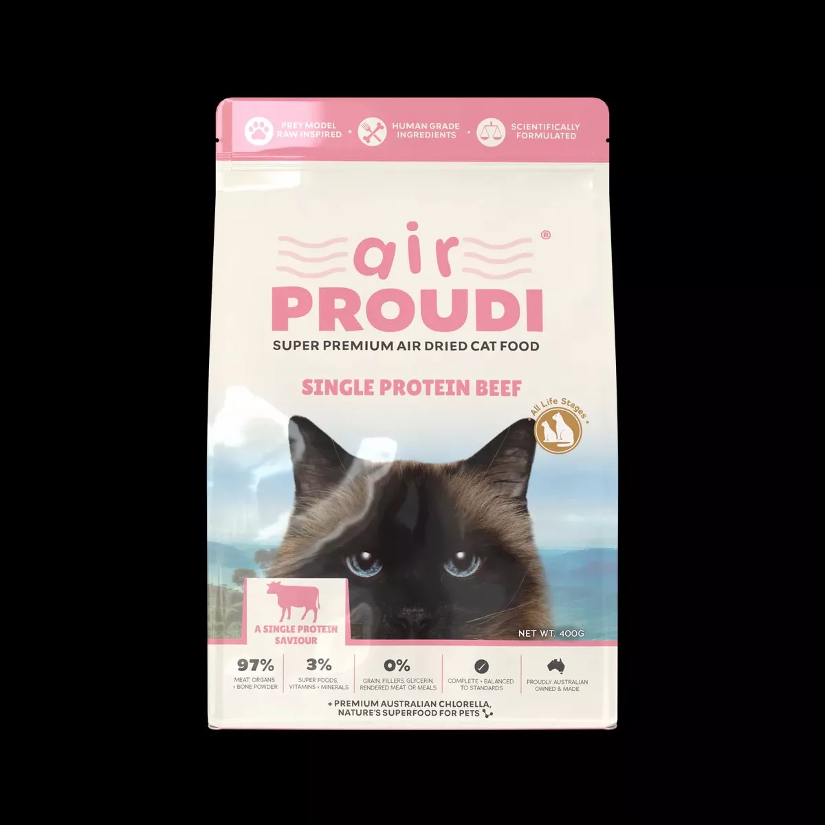 Air Proudi Air Dried Cat Food - Single Protein Beef