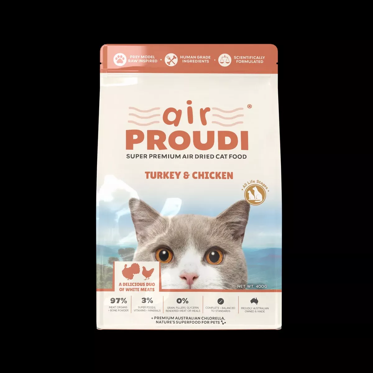 Air Proudi Air Dried Cat Food - Turkey & Chicken