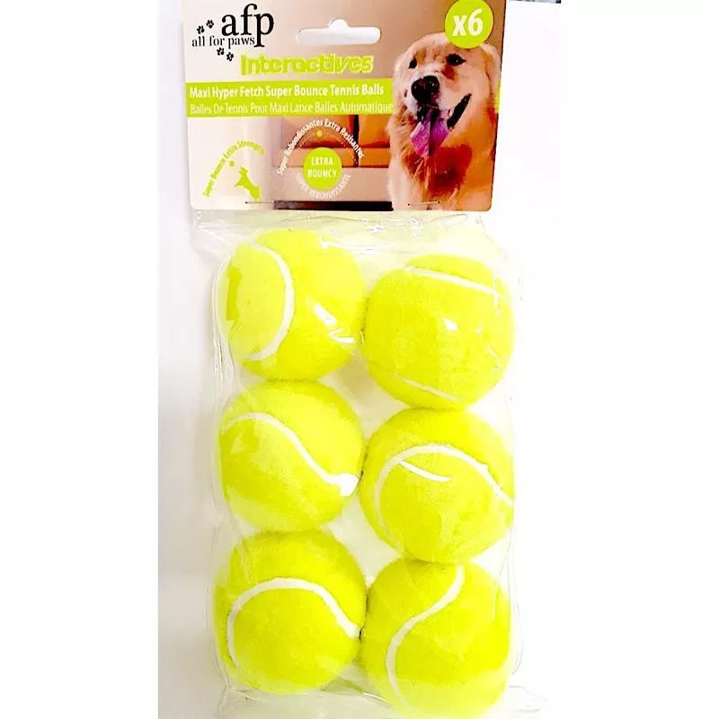 All For Paws Maxi Fetch Super Bounce Tennis Ball – 6 pcs