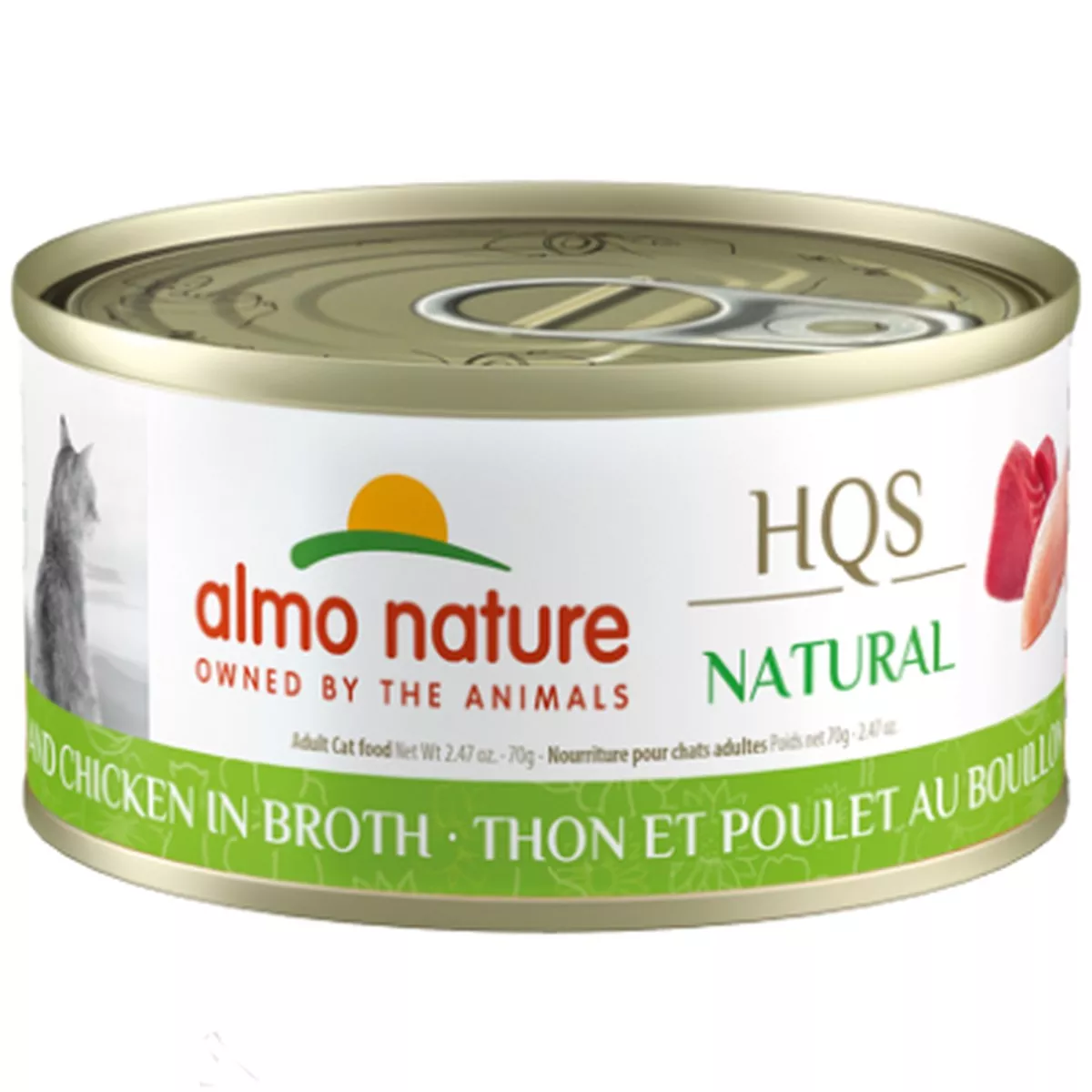 Almo Nature HQS Natural Tuna and Chicken in Broth Canned Cat Food Topper