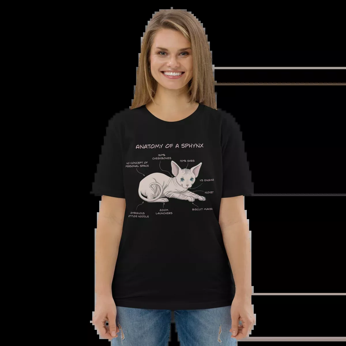 "ANATOMY OF A SPHYNX" UNISEX ORGANIC TEE
