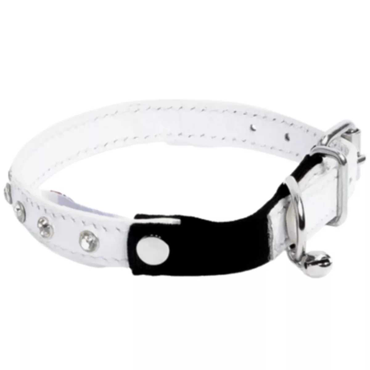 Angel Athens Leather with Rhinestones Cat Collar