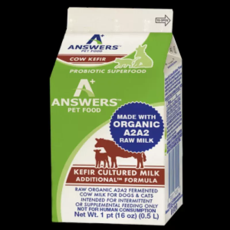 Answers Pet Food Raw Organic A2 Cows Milk Kefir, 1 Pint
