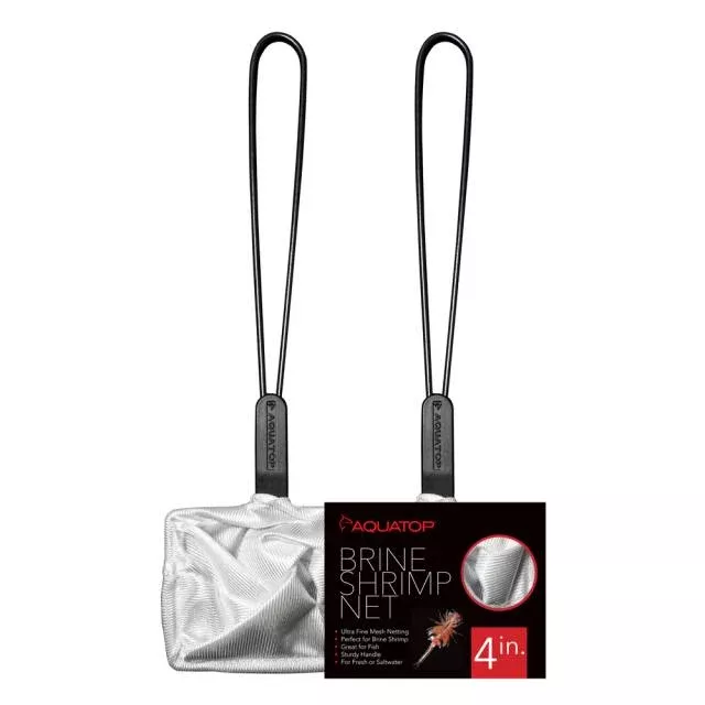Aquatop 4" Brine Shrimp Net with 10" Handle - Durable Fine Mesh