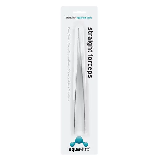 aquavitro, aquavitro Stainless Steel Straight Forceps Aquarium Tool, Silver, 1 Each/10 in