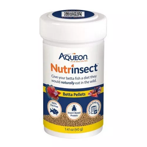 Aqueon, Nutrinsect Fish Free Fish Food Betta Pellets, 1.41 Oz