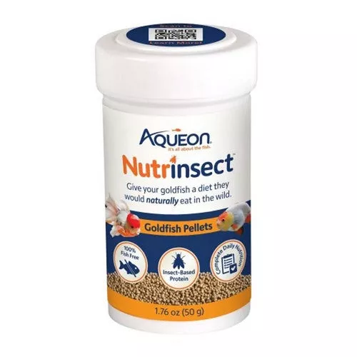 Aqueon, Nutrinsect Fish Free Fish Food Goldfish Pellets, 1.76 Oz