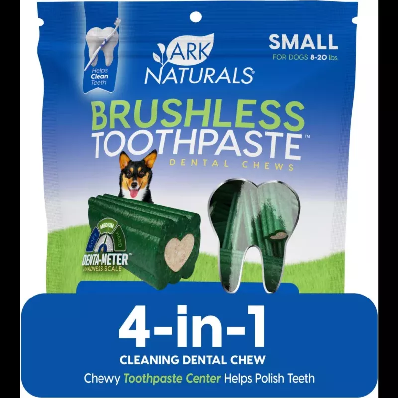 Ark Naturals Brushless Toothpaste Small Dental Dog Treats, 12-oz