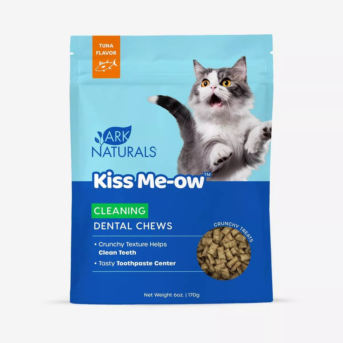 Ark Naturals Kiss Me-Ow Cleaning Tuna Dental Chews for Cats 6 oz