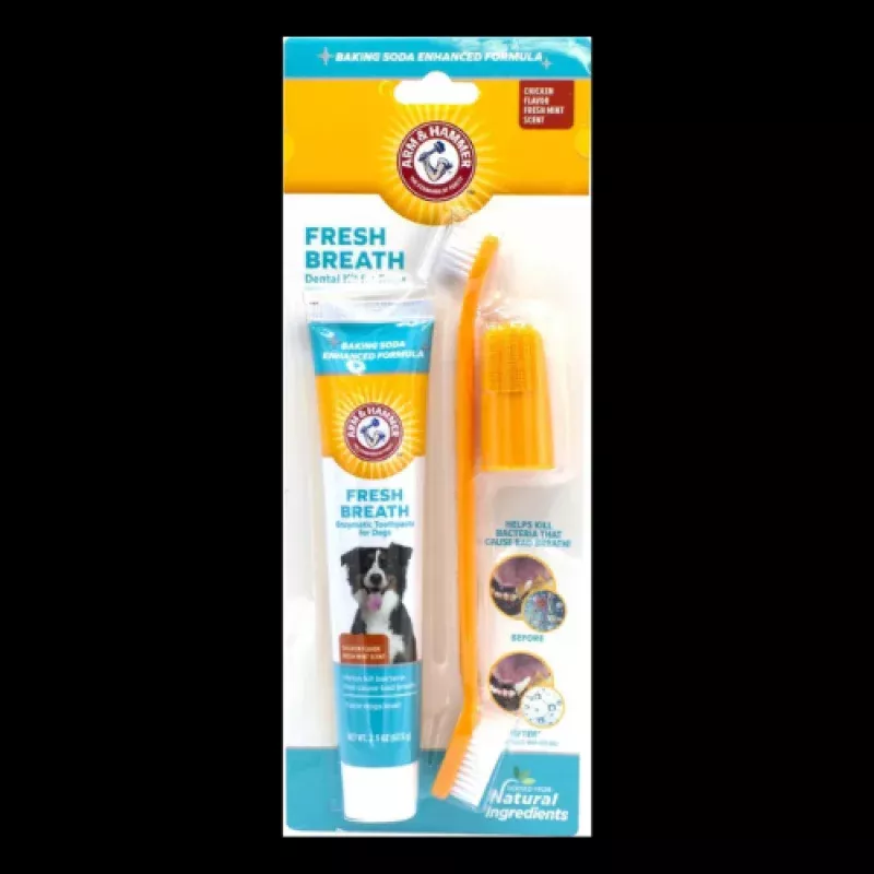 Arm & Hammer Fresh Breath Chicken Flavored Enzymatic Dog Dental Kit