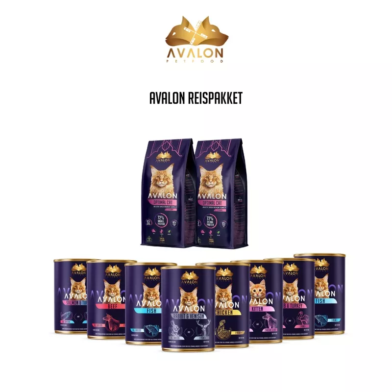 Avalon Reispakket – Optimal (21kg Droogvoer 6 Blikjes Natvoer)