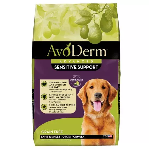 Avoderm, AvoDerm Natural Advanced Sensitive Support Lamb & Sweet Potato Formula Dry Dog Food, 1 Each/22 lb