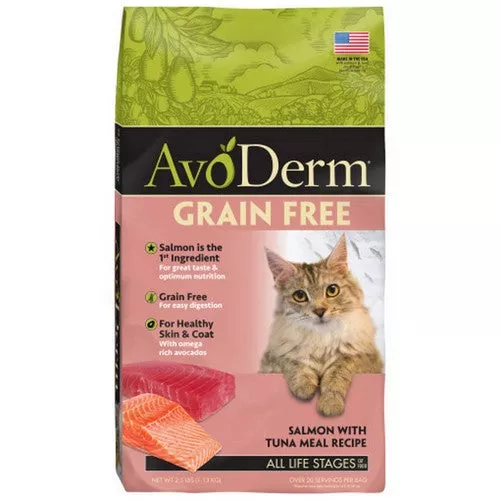 Avoderm, AvoDerm Natural Grain Free Salmon with Tuna Meal Dry Cat Food, 1 Each/2.5 lb