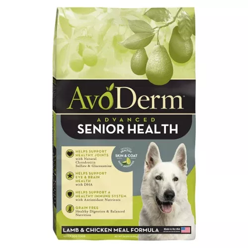 Avoderm, AvoDerm Natural Senior Health+ Lamb Meal & Brown Rice Formula - Grain Free Senior Dry Dog Food, 1 Each/24 lb