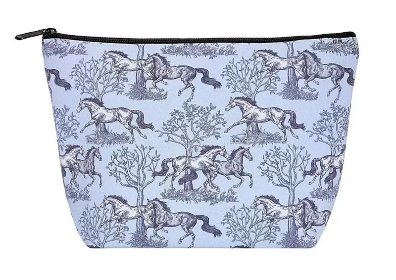 AWST Intl Lila Blue Toile Cosmetic Pouch