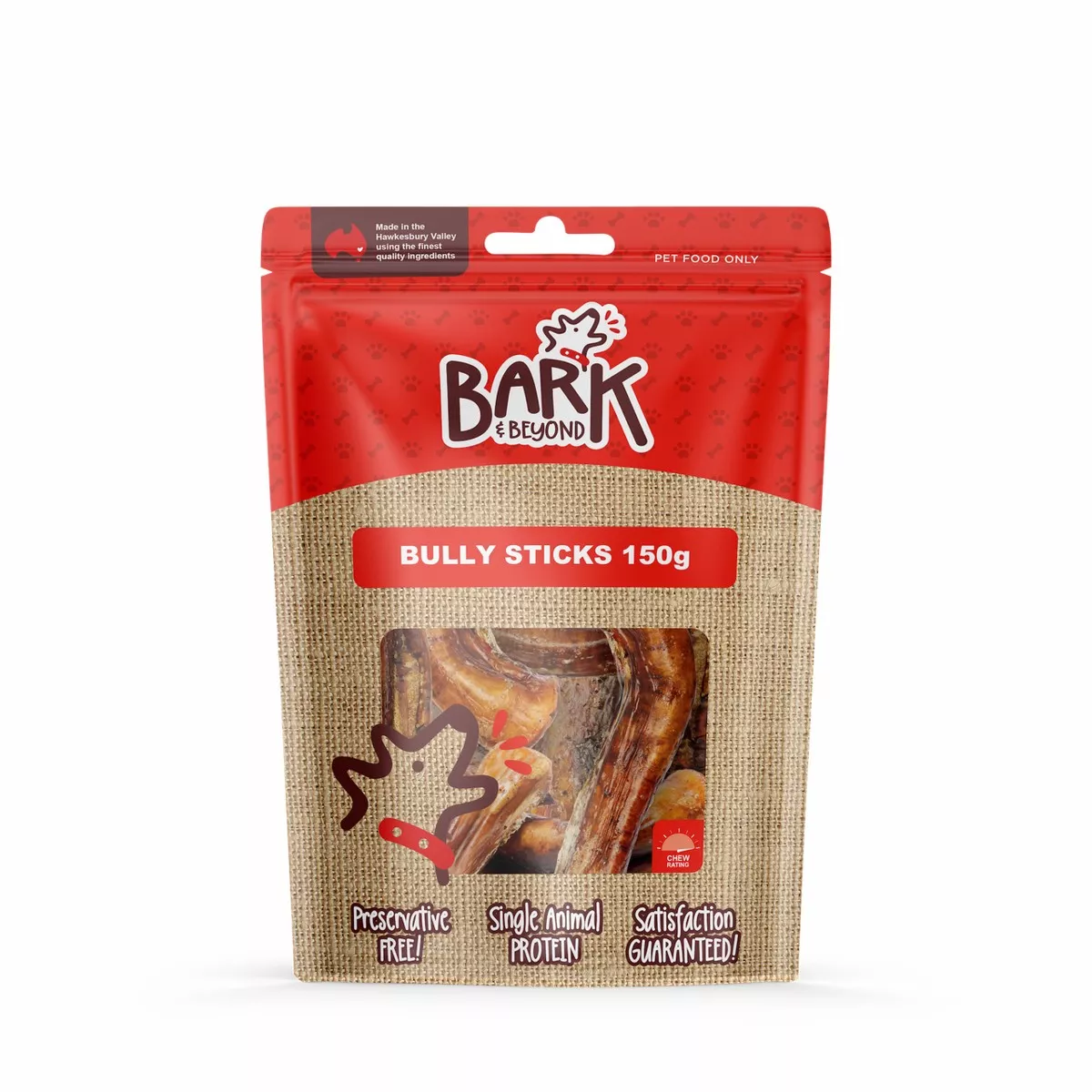 Bark & Beyond Dog Treats Bully Sticks 150g
