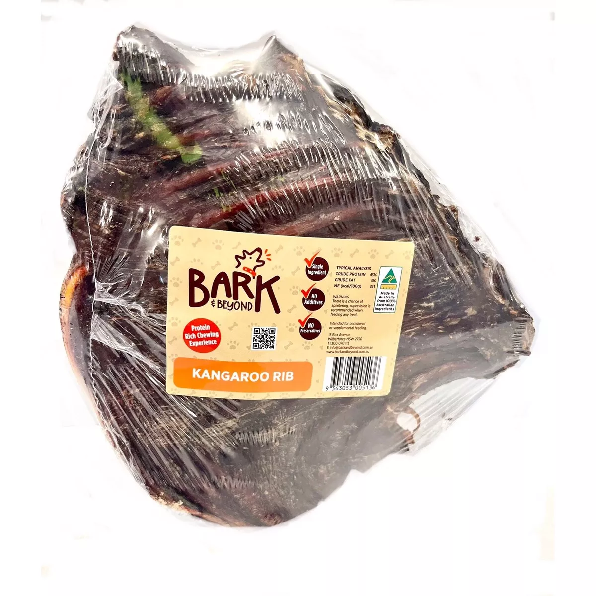 Bark & Beyond Dog Treats Kangaroo Ribs 1pc