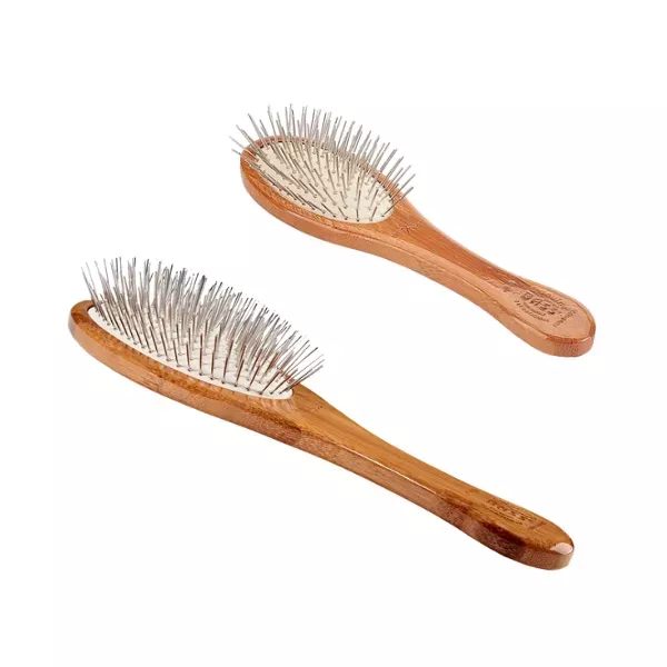 Bass Brushes Oval All Wire Pet Groomer With Wood Handle