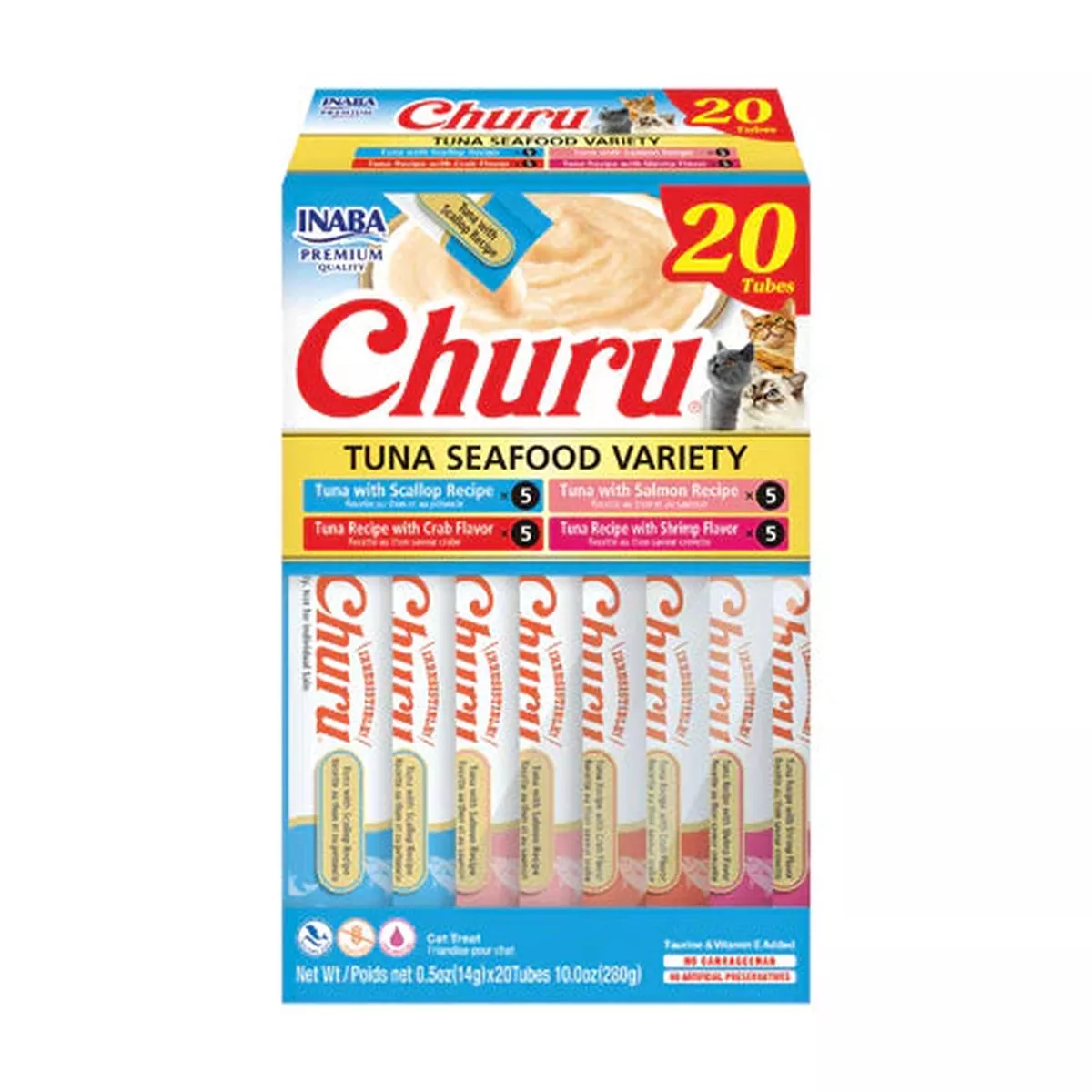 [BBD 1/DEC] INABA Cat Churu Puree Tuna Seafood Varieties Box 20Pcs