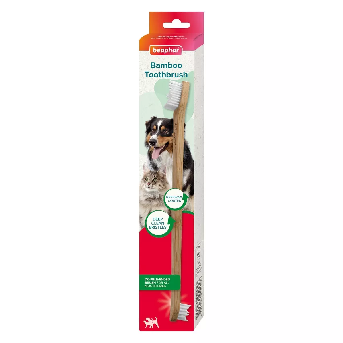 Beaphar Doubled-Ended Bamboo Toothbrush for Cats & Dogs